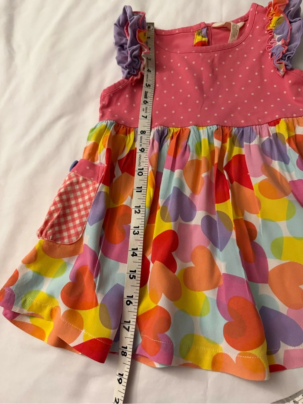 Matilda Jane Girls' Pink Heart-Print Ruffle Top with  Lavender Leggings